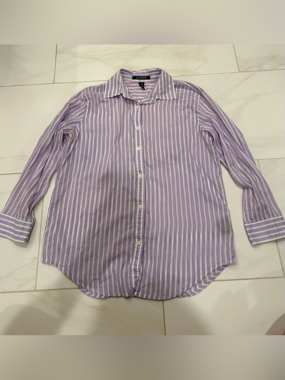 Ralph Lauren Lavender Striped Button-Up Shirt - womens’s